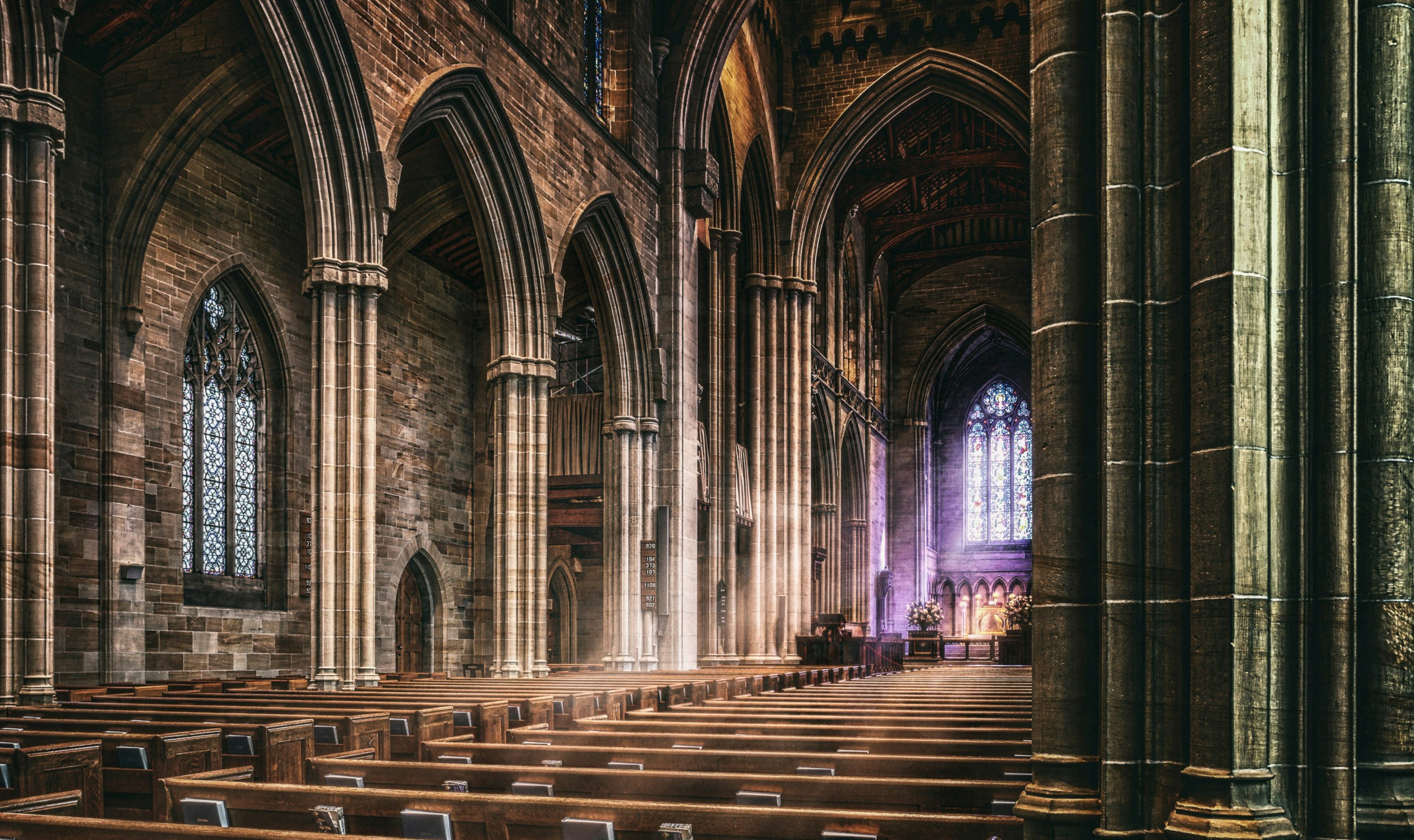 photo of church, architecture, cathedral, and stained glass